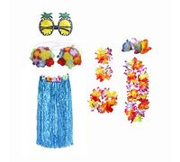 KSJOAIDDE Costume hawaiano con gonna e costume da Luau National per cosplay, 80 cm, blu