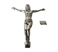 KSJOAIDDE Gesù Figura Modello Cristiano Arte Parete Croce Accessori Regalo Home Decor Argenteo