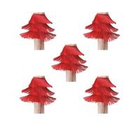 KSJOAIDDE Gonna da ballo latino a tre strati con nappe morbida da ragazza per samba e rumba party rosso L, 5 Set di (rosso L), 40