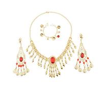 KSJOAIDDE india danza del ventre gioielli diamante collana orecchini naso catena D blu, Show Description, Poliestere
