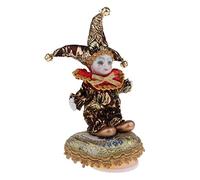 KSJOAIDDE Pocerlain - Carillon a forma di clown con triangelo, 15 cm, colore: marrone