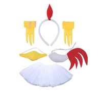 KSJOAIDDE Pollo Costume Animale Carino Pasqua Pollo Testa Cerchio Set per Vacanza Cosplay 6 Pz 24x22x2 cm