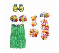 KSJOAIDDE Set costume hawaiano con gonna e costume Luau National Cosplay 60 cm verde
