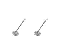 KSJOAIDDE Set di 2 penne a sfera per ricevimento di nozze, ospiti, firma da scrivania, per ufficio, eventi, banchetto, argento, pietra L, 19 x 6,4 x 0,18 cm