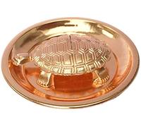 KSJONE Feng Shui rame 4,5 cm tartaruga con piatto d'acqua diametro 5,5 cm; Vastu Living positività, ricchezza, denaro, buona fortuna e longevità; Home Decor Articoli regalo