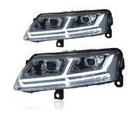 Ksjosji Fari Anteriore Fari Auto Per A6L 2005-2011 Gruppo Ottico Posteriore A LED Luci Diurne Con Indicatori Di Direzione A Flusso Continuo Fanale(Silver)