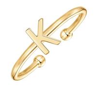 KSKAN Anelli in Argento Sterling 925 Anello con Lettera Iniziale, Anelli Iniziali in Oro Aperti Impilabili dalla AZ Anelli Regolabili Placcati in Oro da Donna Regalo con Alfabeto Carino, Lettera K