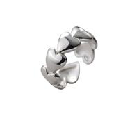 KSKAN Anello Ampio Avvolgente da Donna,Anelli Aperti Impilabili per Il Pollice in Argento Sterling 925 Anelli Espandibili A Forma di Cuore Vintage Proposta Regali di San Valentino
