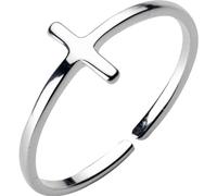 KSKAN Anello da Donna in Argento Sterling,Anello con Croce del Credente Fedele,Anello Regolabile in Argento Sterling 925,Anello di Compleanno per Anniversario,per Il Ballo di Fine Anno,Giorno di Preg