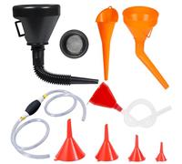 Ksnowqi 10 Pezzi Imbuto Benzina Kit, Imbuto in Plastica Flessibile Angolo Retto, Imbut Olio Motore, Imbut con Filtro, Set Imbuti Officina, Set di imbTi Universali per Auto