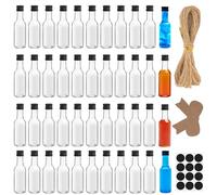 Ksnowqi 44 Pezzi Bottiglie Alcolici di Plastica, Mini Bottiglie Alcolici Bomboniere 25 ml, Bottigliette Liquore Mignon, Bottiglie Piccole Plastica per Succo, Campione, Matrimoni e Feste Viaggi