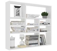 Ksodgun Scaffale da parete rettangolare, Libreria combinata per espositori decorativi, truciolare, 90x16x78 cm, Bianco lucido