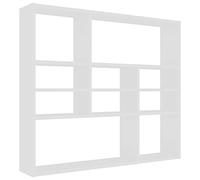 Ksodgun Scaffale da parete rettangolare, Libreria combinata per scaffali per contenitori decorativi, 10 vani a giorno, 90x16x78 cm, bianca