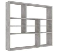 Ksodgun Scaffale da parete rettangolare, Libreria combinata per scaffali per contenitori decorativi, 10 vani a giorno, 90x16x78 cm, grigio cemento