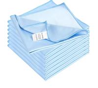 KSolars Microfiber Glass Cleaning Cloths Lint Free Streak Free Quickly and Easily Clean Windows & Mirrors Without Chemicals Polishing Cloth 16x16 Inch 8 Pack Blue