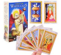 Ksopsdey Tarot of White Cats Tarocchi Original Deck Carta da Gioco da Tavolo Divinazione del Destino, Principianti Interazione Familiare Mazzo 78 Pezzi Inglese Completa