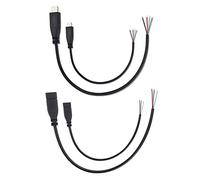 KSOPUERT 4 cavi da USB a filo nudo tipo C, 1 m, 5 V, 2,1 A, 28 AWG, 4 nuclei di alimentazione e trasmissione dati, confezione da 2 pezzi di spina femmina