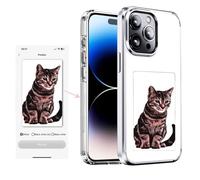 KSOPUERT Custodia Ink Screen compatibile con iPhone 15 da 6,1 pollici, custodia per telefono con schermo Ink Smart supporta visualizzazione immagine DIY da 3,5 pollici, bianco