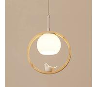Ksovv Lampada a sospensione a globo in vetro Lampada a sospensione a soffitto in legno Lampada a sospensione a isola da cucina nordica E27 Piccola illuminazione a sospensione per camera da letto Comod