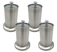 Ksowjdk 4X Gambe per Tavolo in Acciaio Inossidabile Gambe per Mobili in Metallo Gambe per Divano Piedini di Ricambio per Armadietto, Piede di Supporto per Guardaroba, Armadietti TV, Comodini, Letto,