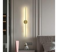 Ksowjdk Lampada da Parete a LED a Striscia Lunga, Applique da Parete lineare in Stile Nordico Moderno in Alluminio per Scale, Camera da Letto, Decorazione di Sfondo del Soggiorno, Oro+Bianco Caldo-6