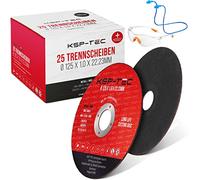KSP-Tec® 25 dischi da taglio 125 x 1,0 mm [con occhiali di protezione e protezione dell'uovo]│Dischi flessibili per smerigliatrice angolare e Flex 125 mm