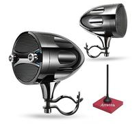 KSPEAKER S7 Metal Motorcycle 7/8-1.25 Inch Handlebar Bluetooth Speakers Audio System Built-in Amplifier, 3 Inch Waterproof Radio Mp3 Player, ATV Motorcycle, Scooter Bike,12 Volt Vehicle (Black)