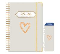 Ksriylm Agenda 2025 Settimanale Verticale Spirale A5,Copertina Rigida Planner 2025,Diario Accademico da lug. 25 a Giu.Organizzatore Personale,Grigio