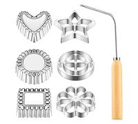Ksrnsne Achappam Stampo Bunuelos con Manico Set Cerchio Quadrato Biscotti Stampo per Fritto