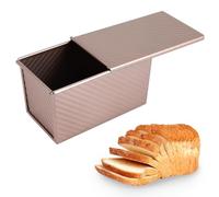 Ksrnsne Stampo Per Pagnotta Stampo Per Toast Stampo Per Pagnotta Con Coperchio Scorrevole Antiaderente Teglia Per Pane Rettangolare Scatola per Toast