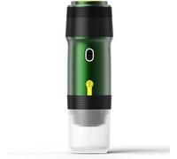 Kssiaz Macchine per Caffè Espresso Portatili, Caffettiera Espresso Elettrica con Autoriscaldamento, USB e Caricatore per Auto, Mini Caffettiera per Campeggio, Escursionismo, Viaggi, Ufficio, Verde