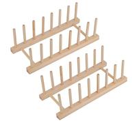 Kssvzz 2 Pezzi Portapiatti per Armadietti Cucina, Tagliere in legno di Bambù, Vassoio Portapiatti Stand Scolapiatti, Organizzatore per Armadietti Cucina per Piatti/Tazze/Coperchi di Pentole