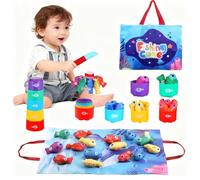 Kssvzz Giochi Montessori 1 Anno, 10 in 1 Giochi Pesc Bambini 6-18 Mesi, Regalo Bimbo Bimba 1 2 3 Anni, Ordinamento Colori e Riconoscimento Numeri Gioco Educativi Bimbo