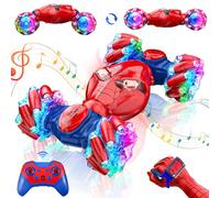 Kssvzz Spider Macchina Telecomandata con Sensore di Gesti, 2,4GHz Doppio Lato Auto Radiocomandata con Luci, Musica Regolabile e Rotazione a 360°, Giochi Regalo Compleanno Natale Bambino 3-12 Anni