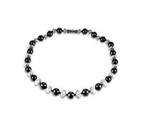 KSTE Collana magnetica con perle di ematite per terapia magnetica, con strass, regalo per uomini e donne
