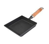 KSTE Padella Ferro, Mini Padella di Ferro Omelette Pot Tamagoyaki Maniglia di Legno