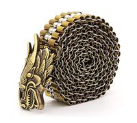 KSTYLE Fibbia di Lusso da Uomo in Rame Con Drago, Cintura in Metallo e Acciaio Inossidabile, Fibbia Speciale Tiger di Alta Difesa, 110cm