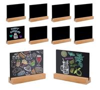 Ksvaye 10 Pezzi Mini Lavagna Piccola Lavagnette per Buffet 7.5x10cm Lavagnette Piccole da Tavolo cancellabile Mini Cartelli Lavagna con Supporti per Matrimonio Feste Ristoranti Cartellini Prezzi