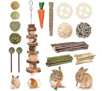 Ksvaye 14 Stili Giochi da Masticare per Conigli, Naturali Giocattolo per Conigli Nani, Giochi Criceto,Accessori per Piccoli Animali Cura Dentale per Coniglietti Criceti Cincillà Gerbilli, Fatto a Mano