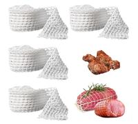 Ksvaye 4 Rotolo 800CM Rete Alimentare per Arrosti, Rete per Arrosti Elastica, Rete Elastica per Arrosti per Conservare Appendere Cuocere al Forno Cuocere Carne Prosciutto Salsiccia, 2PCS*(1m+3m)