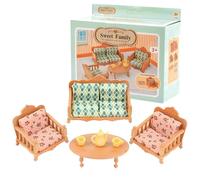 Ksvaye 7 Pezzi Set di Miniatura Mobili Casa Bambole Simulazione Divano Modello 1:12 Mini Divano Tavolo Poltrona Miniatura Soggiorno Mobili per Case delle Bambole Dollhouse Decorazioni Regalo