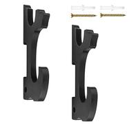 Ksvaye Set di 2 Porta Katana da Muro Ganci da Parete 2-Tier Supporto Spada Muro in Legno Regolabile Supporti Espositore per Spada Samurai Katana Wakizashi Slayer Weapon Rack (Nero)