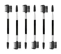 Ksvsonrvi 6 pennelli per ciglia e sopracciglia, pettine a doppia testa per ciglia e sopracciglia, strumento cosmetico (nero)