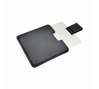 Ksvsonrvi Specchio tascabile da viaggio da 6,9 cm, mini specchio portatile in acciaio inox infrangibile con custodia in pelle PU (nero)