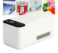 KSWBD Scatola di raffreddamento frigorifero per insulina di grande capacità, carrello per viaggi in auto portatile mini frigorifero, più fresco e caldo, ricarica USB, con batteria