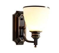 ksxnkhk Applique da Parete Rustica nordica, Lampada da Parete, Lanterna in Vetro, Finitura Nera, E27, Decorazione per la Stanza, Decorazione Artistica da Parete per Camera da Letto o Scale