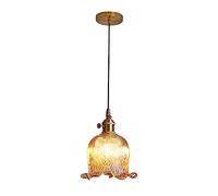ksxnkhk Applique Moderna in Oro con Pendente in Vetro di metà secolo, Isola per Cucina, Camera da Letto, Soggiorno, Sala da Pranzo (Ambra)