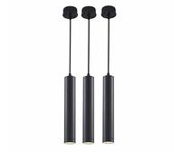 ksxnkhk Confezione da 3 lampade a Sospensione a Tubo Lungo Nere - Lampadario a Flauto per Isola Cucina, lampade a Goccia Regolabili (30 cm - 6000 K) (60 cm 3000 K)
