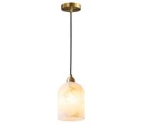 ksxnkhk Elegante Lampada a Sospensione in alabastro, alabastro Naturale e Ottone, Lampada a Sospensione per Soggiorno, Sala da Pranzo e Isola della Cucina, Diametro 9,9 cm x Altezza 15 cm.