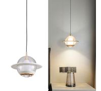 ksxnkhk Lampada a Sospensione a LED nordica, Lampada da soffitto Bianca per Isola Cucina, Lampada a Sospensione Planet Art Déco per Sala da Pranzo, Soggiorno, Camera da Letto